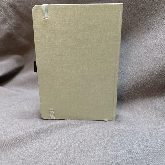 Tan and White Floral Notebook with Elastic Closure - Picture 2 of 5